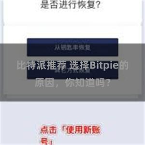 比特派推荐 选择Bitpie的原因，你知道吗？