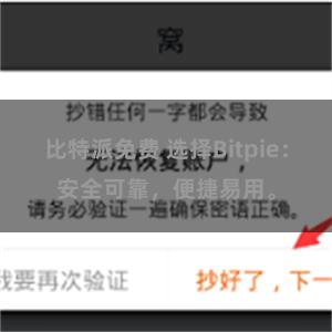 比特派免费 选择Bitpie：安全可靠，便捷易用。