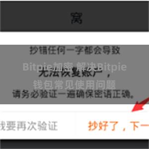 Bitpie加密 解决Bitpie钱包常见使用问题