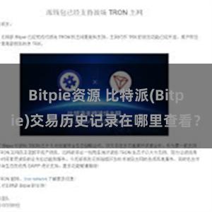 Bitpie资源 比特派(Bitpie)交易历史记录在哪里查看？